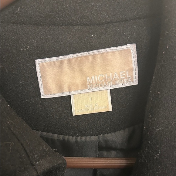 MICHAEL Michael Kors Women Black Long Zip Pea Coat with Gold Accents Size 4 - Picture 2 of 6